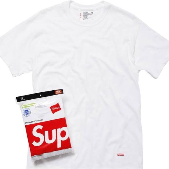 supreme t shirt white and red